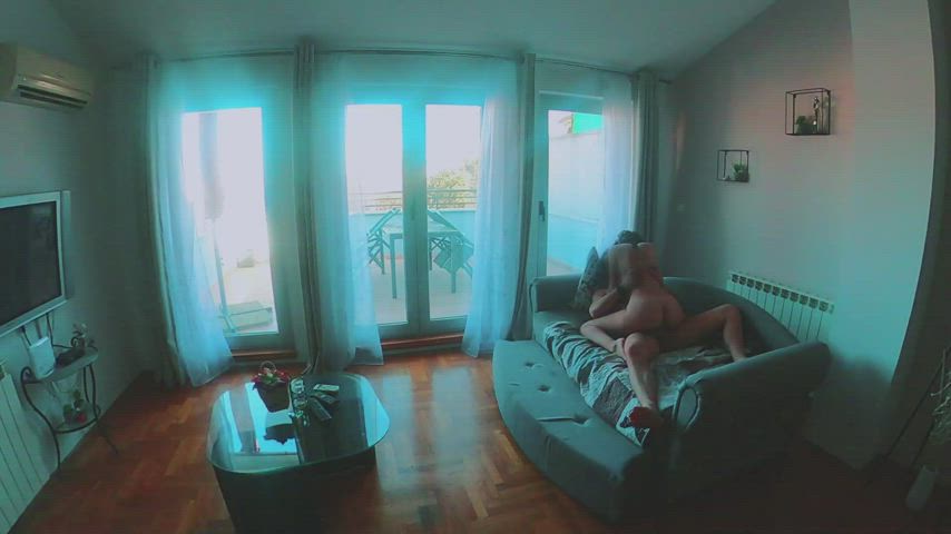 Amateur Bouncing Couple Real Couple Riding gif