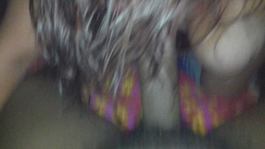 Blowjob Interracial Sucking Tits White Girl gif