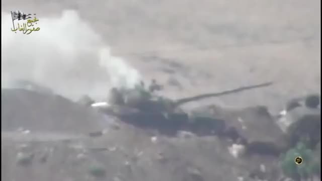 Syrian armor cooks off too an eventual catastrophic explosion