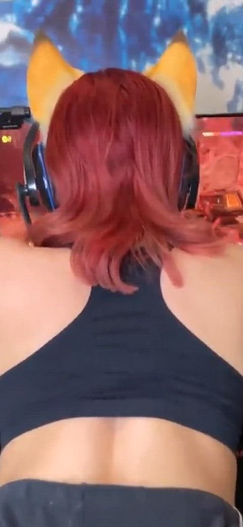 redhead red hair sexy sexy gaming couple gamer girl adult game gif