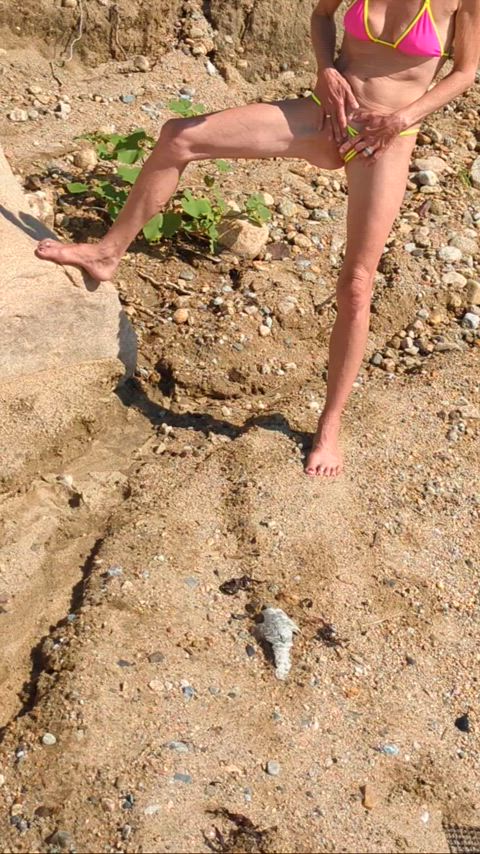 (oc) New fun beach activity. I love being watched, but I'd rather you under me with