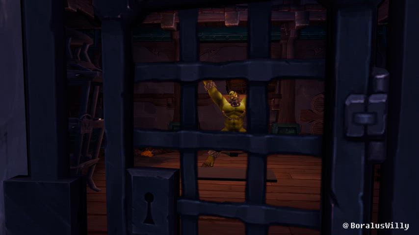 animation bondage gay orc tease monster-sex gif