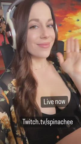 big tits cleavage gamer girl huge tits natural tits nerd gif