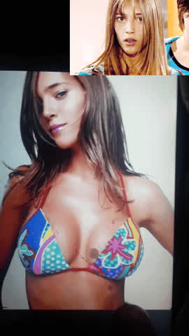 Argentinian Babe Bikini Celebrity Cum Cumshot Latina Tribute gif