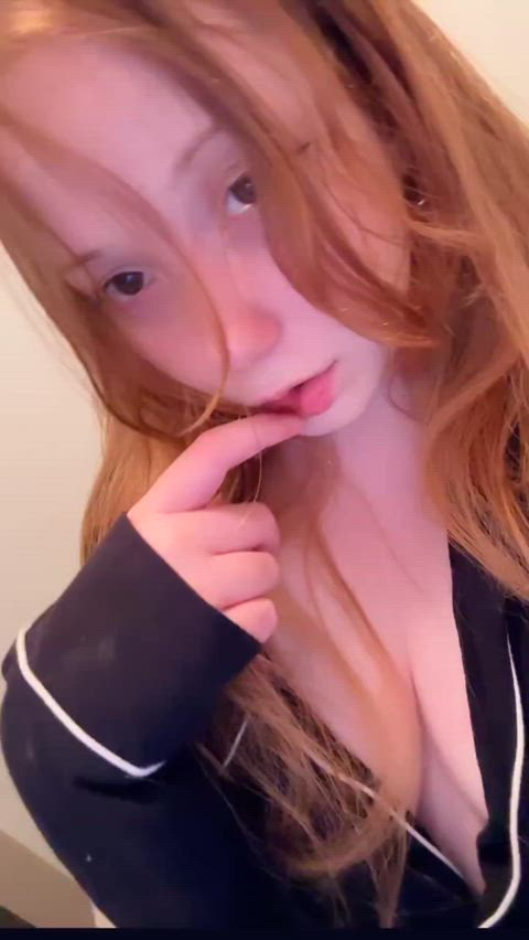 brazilian cleavage redhead gif