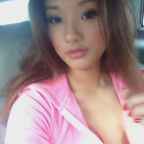 Amateur Asian Boobs Brown Eyes Car Chinese Cute Exhibitionism Exhibitionist Flashing