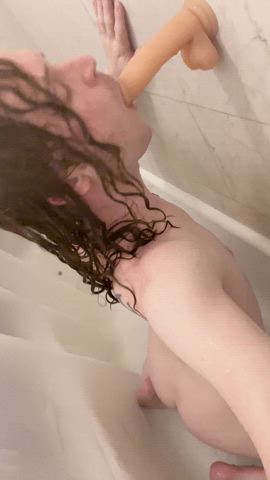 sissy sissy slut slutty slut shower blowjob gif