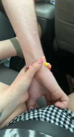 blowjob car threesome gif