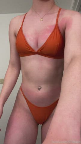 Blonde Big Ass Tease Big Tits Bending Over Blowjob gif
