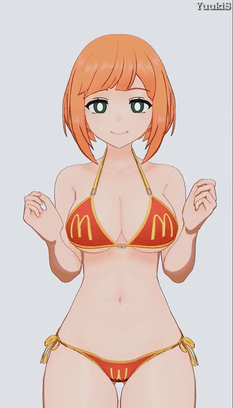 3d animation big tits bikini bouncing tits milf mom redhead shaking thick thighs