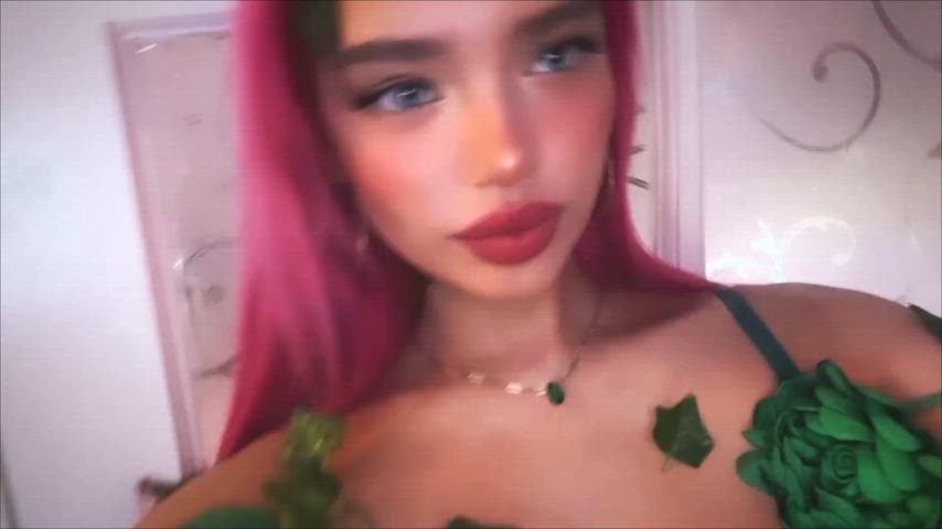 big tits blue eyes cleavage costume cute ebony selfie vixen pink hair gif