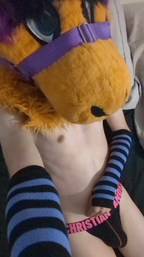 bulge cute femboy furries solo tease twink femboys gif