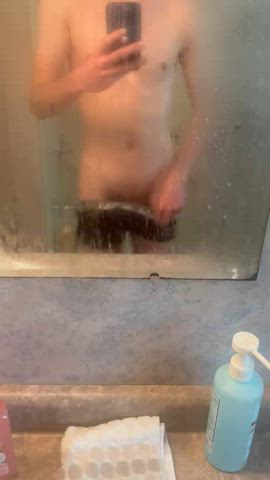 POV: My 19 Year Old Cock Before Getting In The Shower.