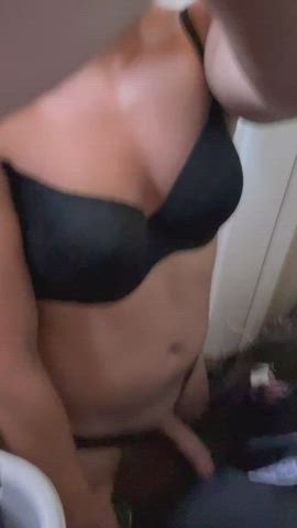 Girlfriends black bra and panties.