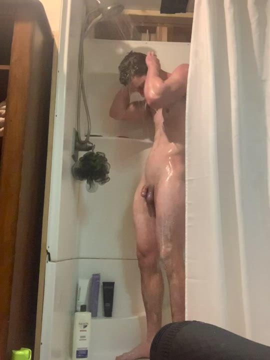 Big Balls Big Dick Shower gif
