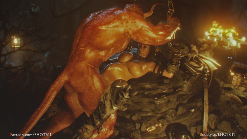 3D Animation Big Dick Big Tits Butt Plug Elf Moaning Rule34 gif