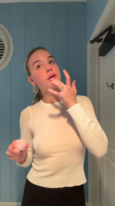 blonde see through clothing tiktok gif