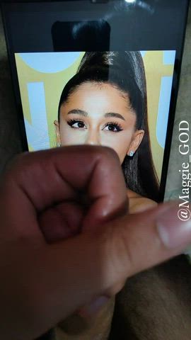 ariana grande big dick blonde celebrity face fuck slave tribute gif