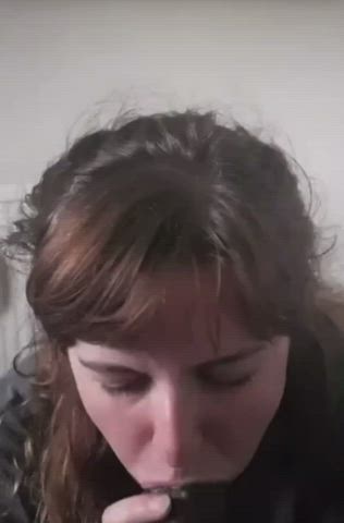 Blowjob Interracial Ponytail White Girl gif