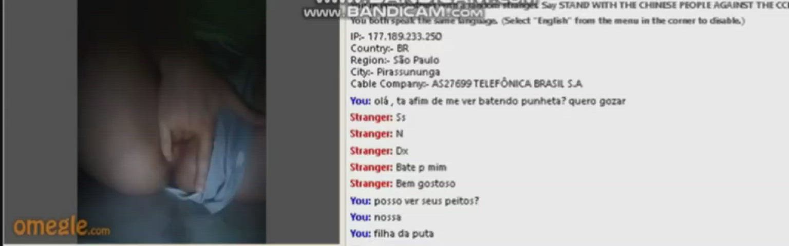 Brazilian girl cums On Omegle