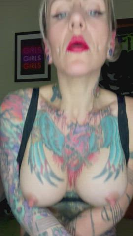 big tits blonde bouncing tits onlyfans tattoo gif
