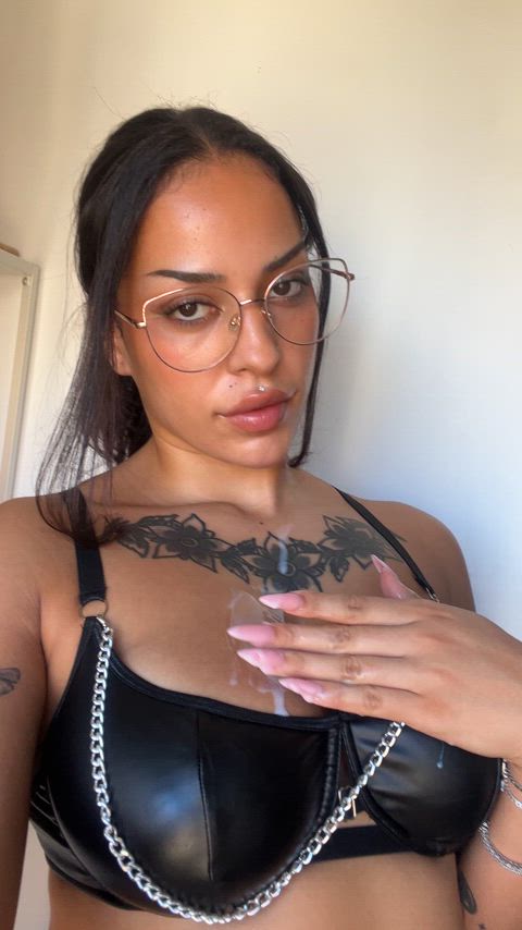 cum eating instructions cum on tits cumslut gif