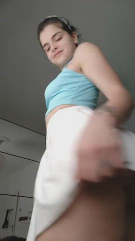 Ass Booty Petite Skirt Teen Upskirt gif