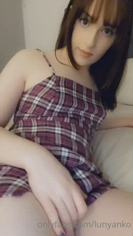 Cute Masturbating Trans gif