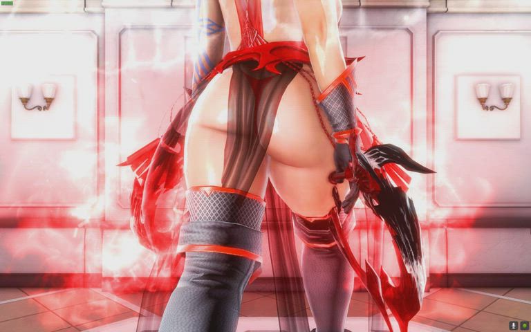 3D Big Tits Big Balls See Through Clothing Thick Redhead Tattoo Oiled Cosplay gif