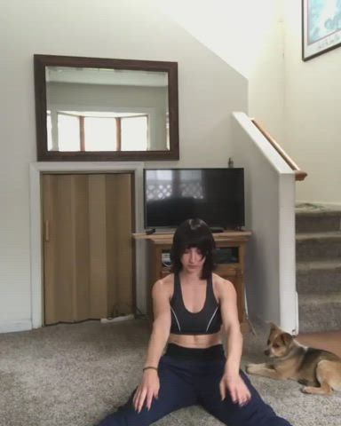 Fitness Muscular Girl Workout gif