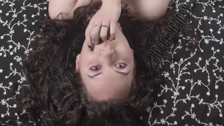 babe brunette eye contact finger in mouth masturbating onlyfans orgasm solo tease