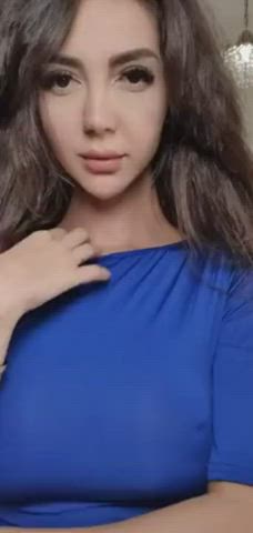 Petite Busty In A Blue Dress