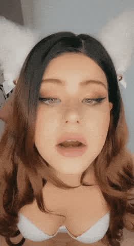 ahegao drooling tits gif
