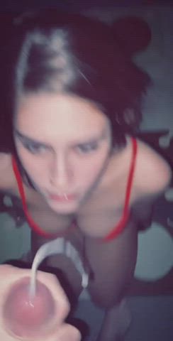 ass big tits blowjob cumshot facial gif