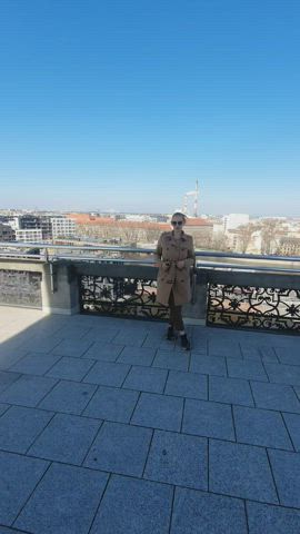On this terrace you can see the whole old town and my big tits by the way. Heh [GIF]