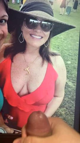 Cum tribute for her big tits
