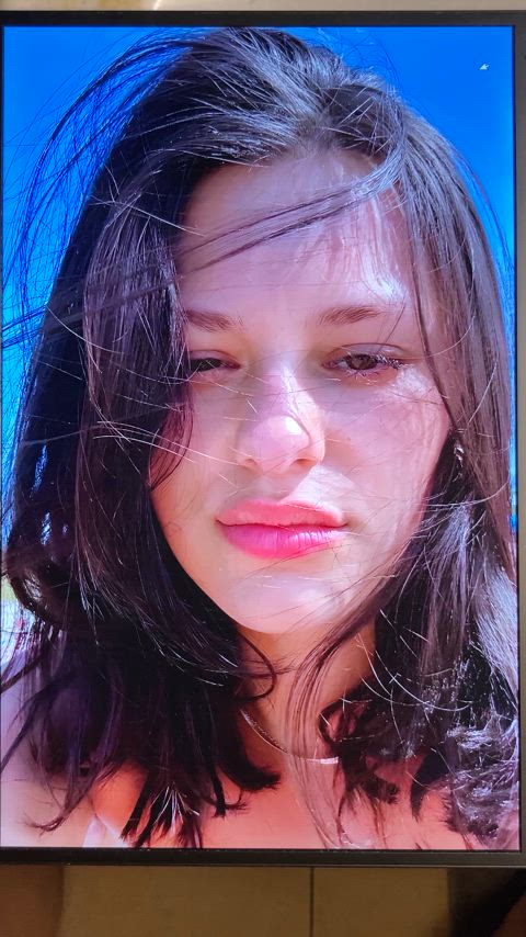 cumshot teen cum cute cock brunette facial tribute gif