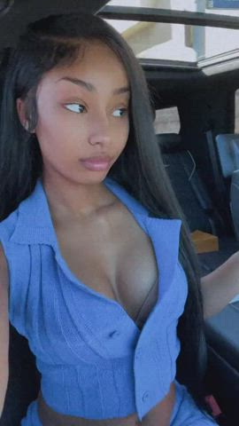 african cleavage ebony tease gif