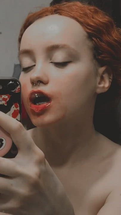 Lips Lipstick Spit gif
