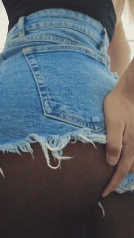 ass blonde booty nylon pantyhose shorts tights webcam gif