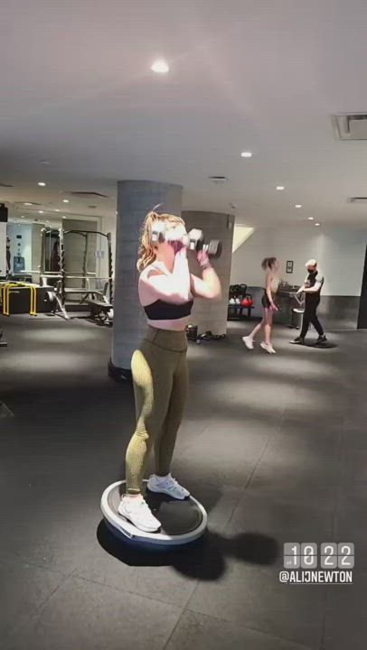 Celebrity Clothed Gym gif