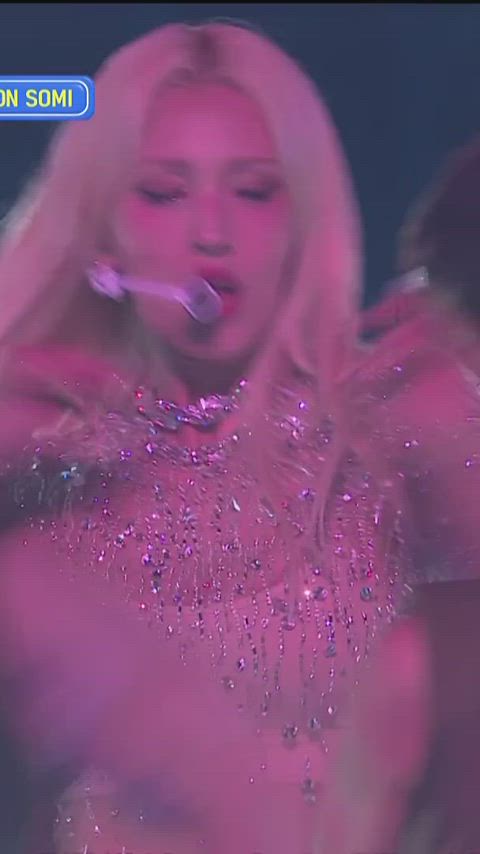 asian blonde bra canadian dancing korean see through clothing kpop gif