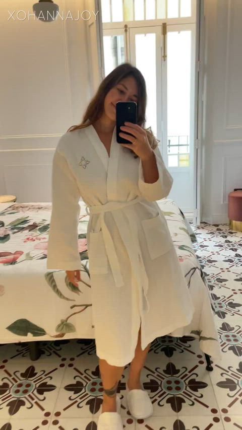 Cute robe can't hide my nasty side