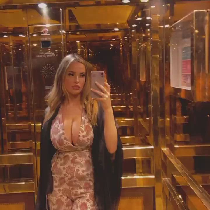 Big Tits Blonde Cleavage gif