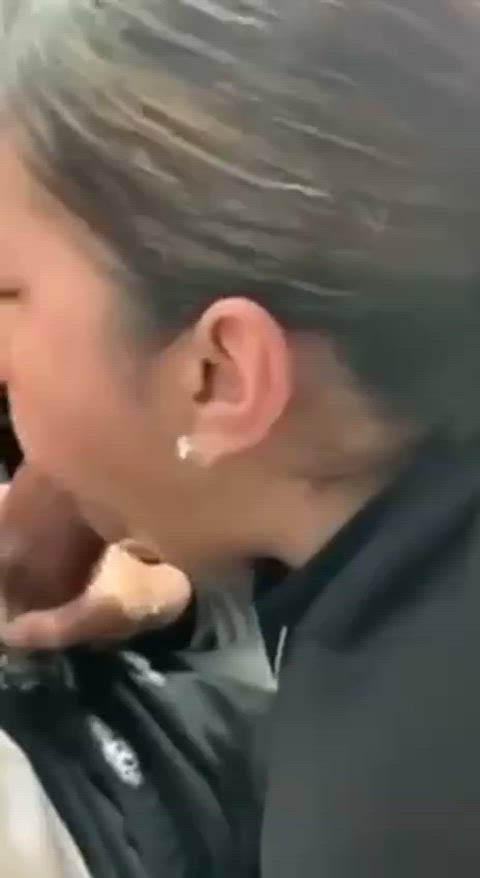 bbc big dick blowjob car sex drool sloppy spit gif