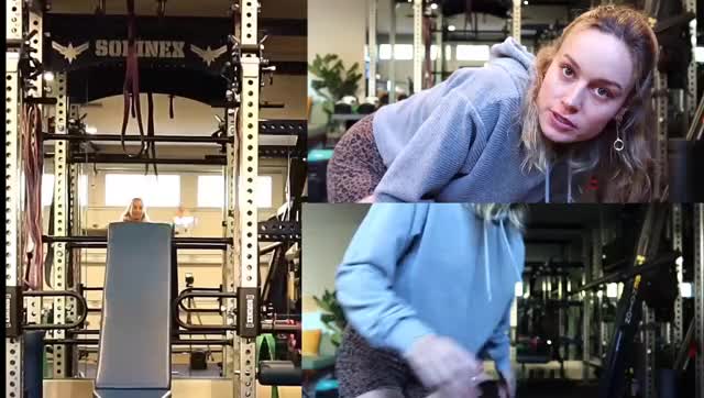 Brie Larson back in the gym