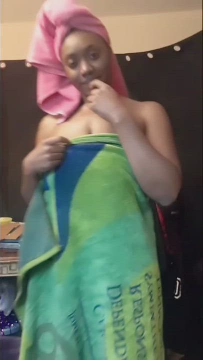 Ebony Shower Tease gif