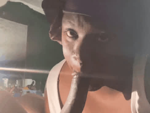 bbw deepthroat ebony sucking gif