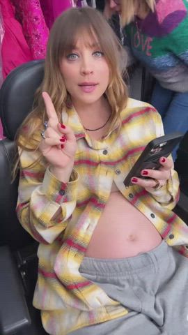 brunette celebrity kaley cuoco pregnant gif