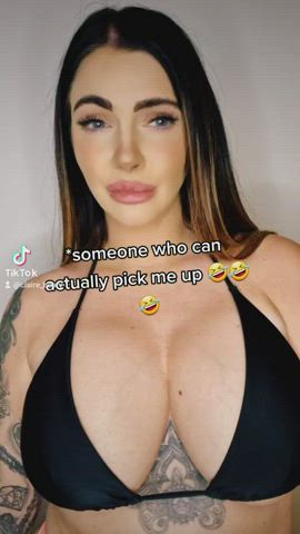 big tits bikini british curvy goddess huge tits milf tiktok gif